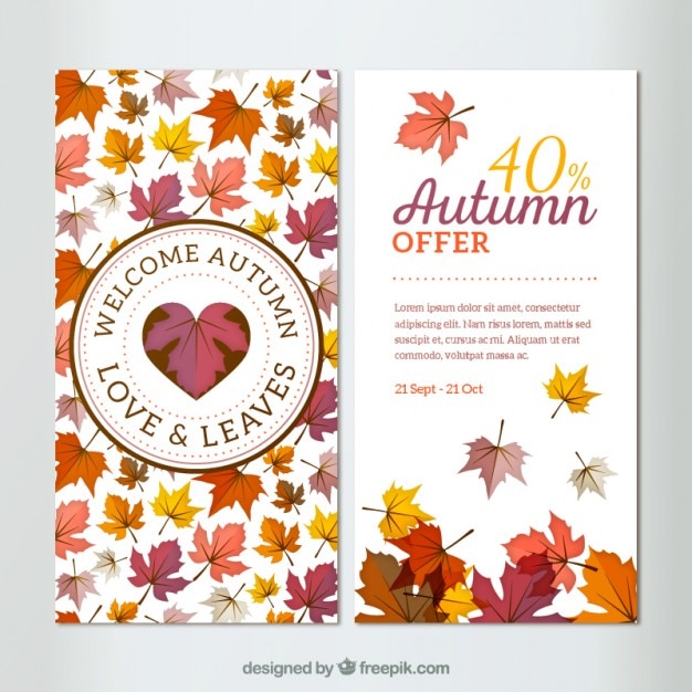 Vector autumn offer banners