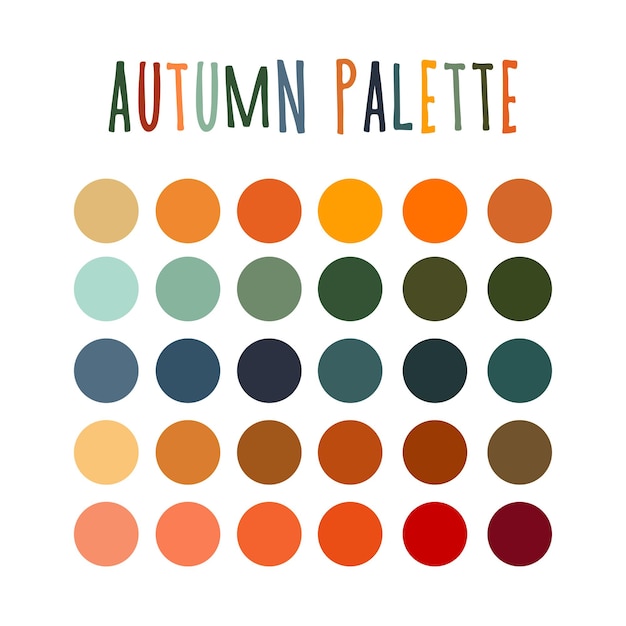 ベクトル イラストレーターのための秋のパレットカラーピックトレンド秋のカラーセット居心地の良い暖かい