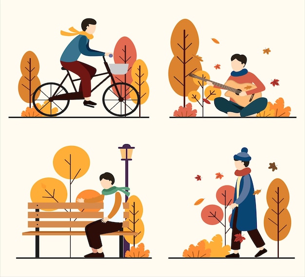 autumn park illustration vector design