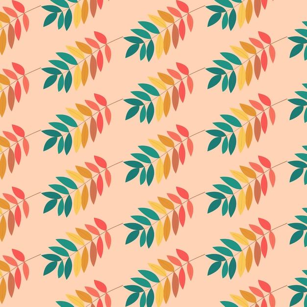 Autumn Pattern Background Element with nature object