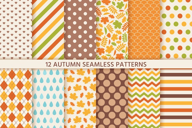 Autumn pattern.  Floral and geometric texture.