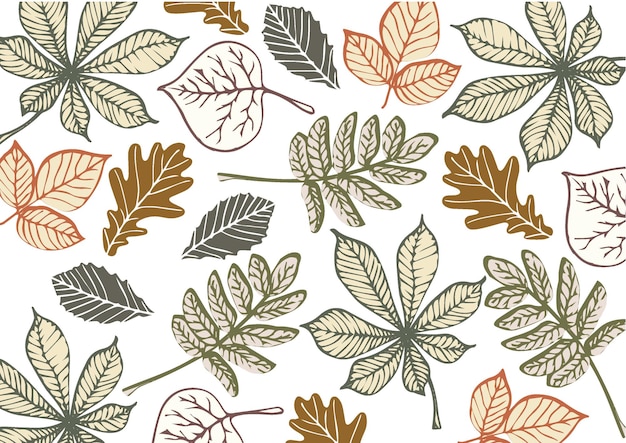 AUTUMN PATTERN. LEAVES FABRIC