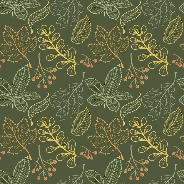 Autumn pattern seamless. Colorful bright foliage.