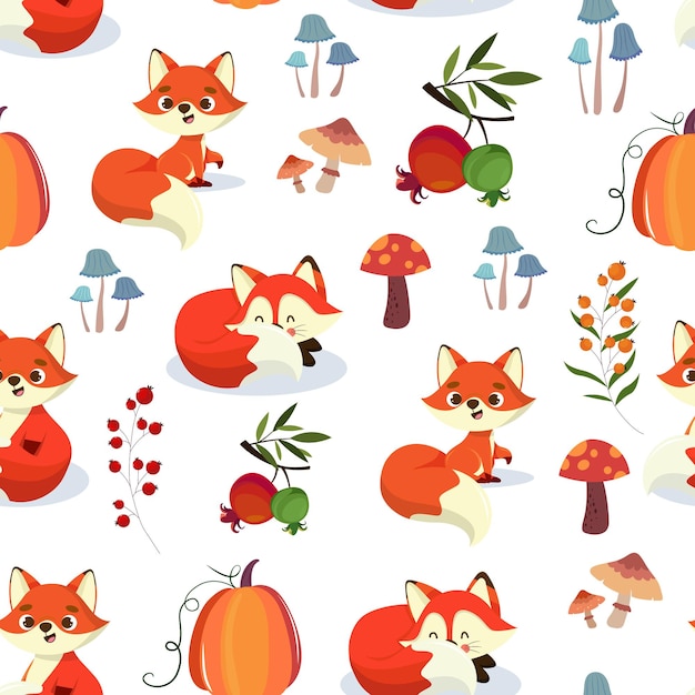 Autumn pattern template colorful design