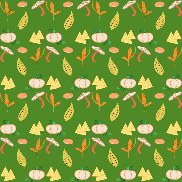 Autumn pattern. Vector. Seamless background with fall leaves