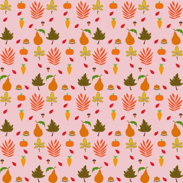 Autumn pattern vector seamless background