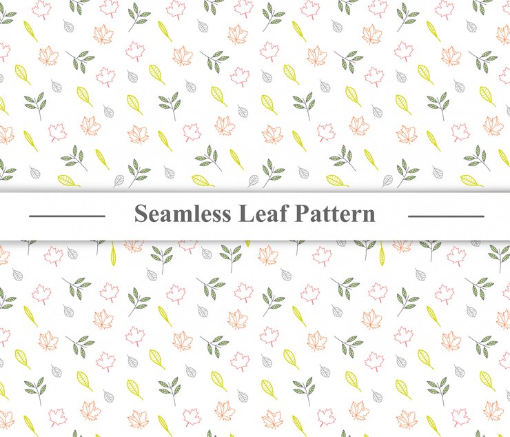 Vector autumn pattern with colorful leaves