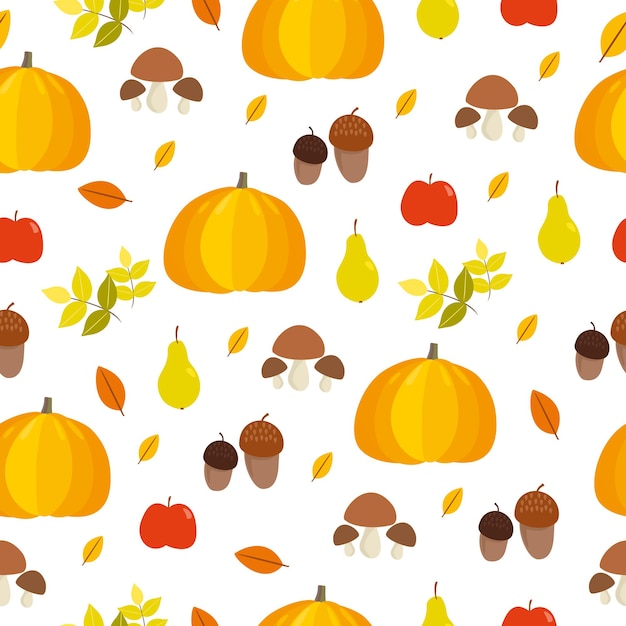 autumn pattern with pumpkins