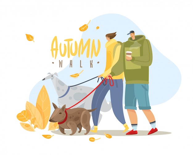 Autumn people simple illustration