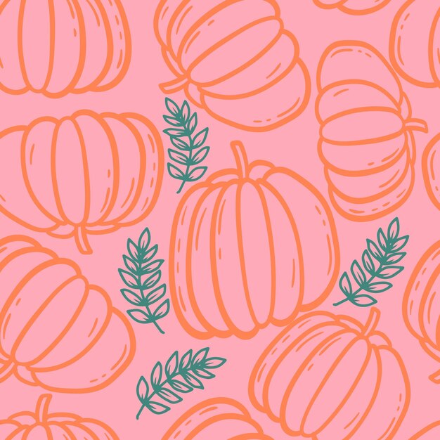 Vector autumn pumpkin seasonal vector seamless pattern