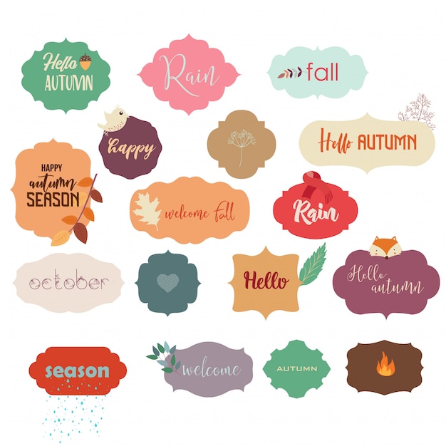 Vector autumn quotes greetings