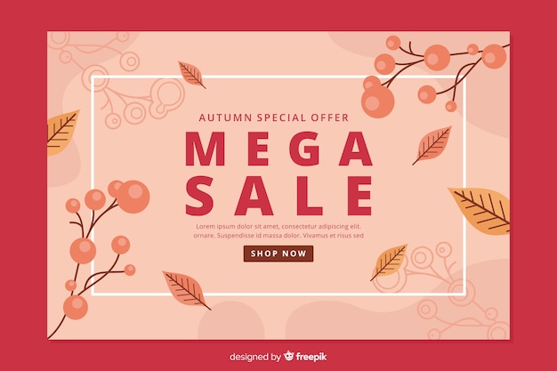 Autumn sale background flat style