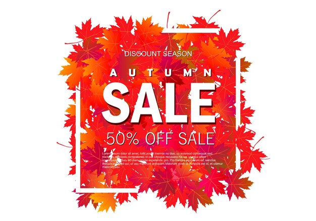 Autumn sale background template Poster card label banner design set Layouts for shopping sale or promo poster and frame leaflet or web banner