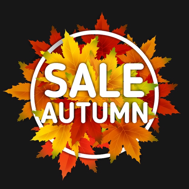 Autumn Sale Background Template, with falling bunch of leaves, shopping sale