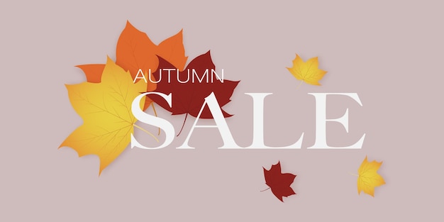 秋の葉の秋の売り上げの背景 編集可能なベクトルイラスト