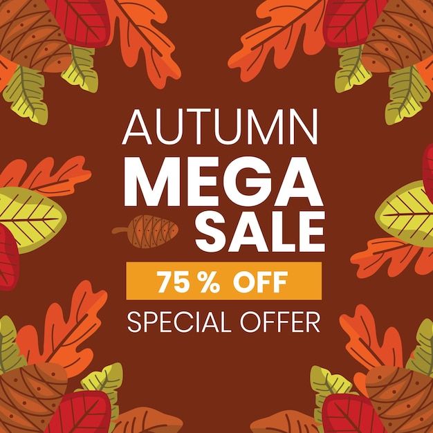 Autumn sale background with leaves