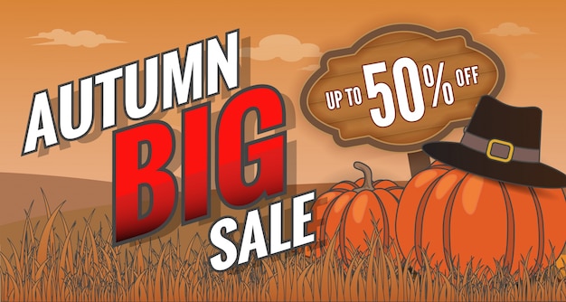 Autumn sale banner background design