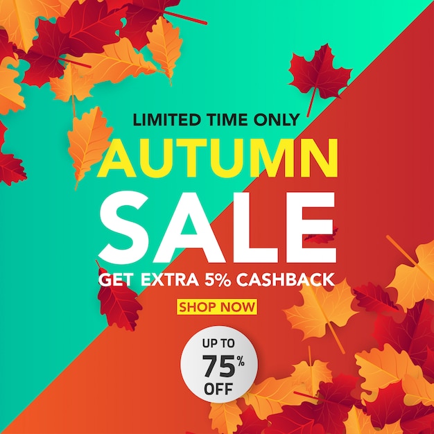 Autumn sale banner background