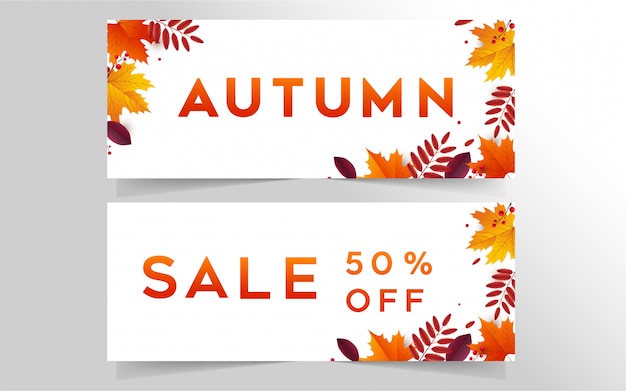 Collezione di banner autunno vendita