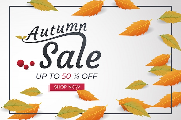 Vector autumn sale banner discount