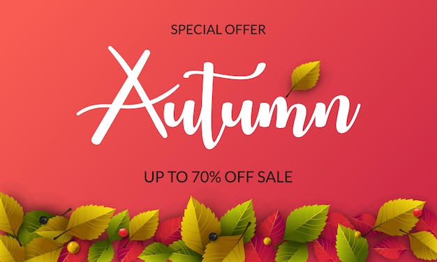 Vector autumn sale banner shopping sale