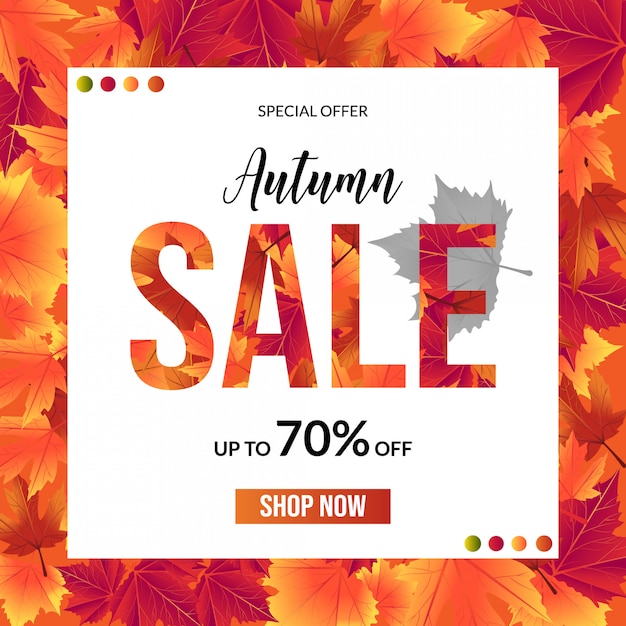 Autumn sale banner for shopping sale