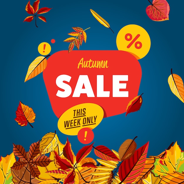 Vector autumn sale banner. this week only.