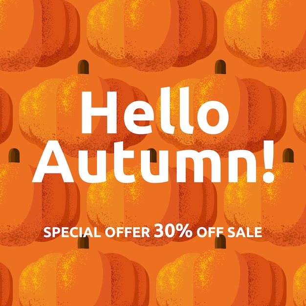 Vector autumn sale banner with grain shadow style for autumn season