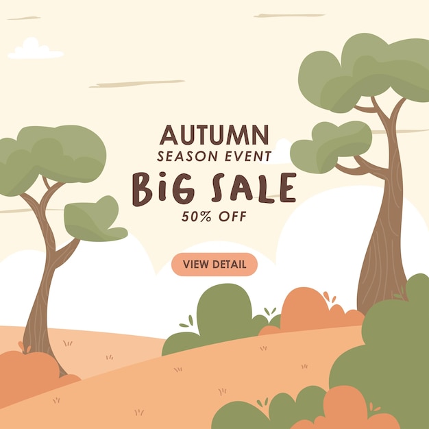 Vector autumn sale banner