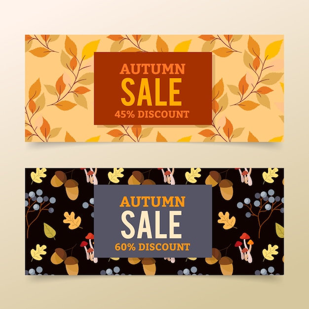 Vector autumn sale banners