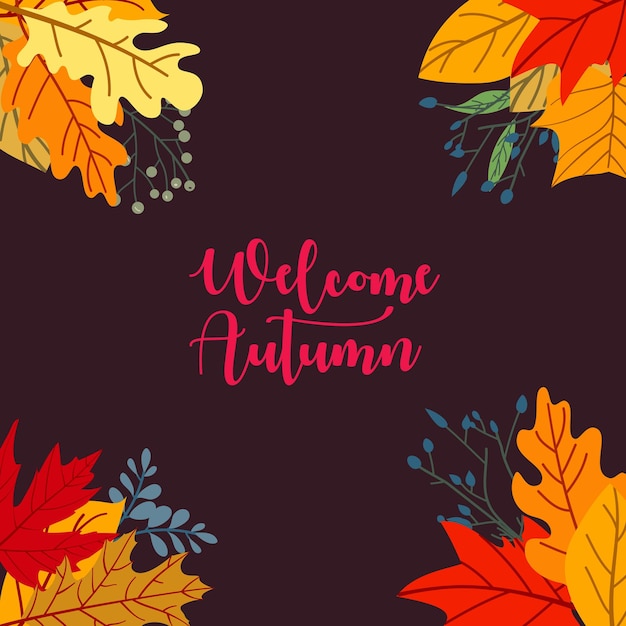 Autumn sale concept design with flat leaves background