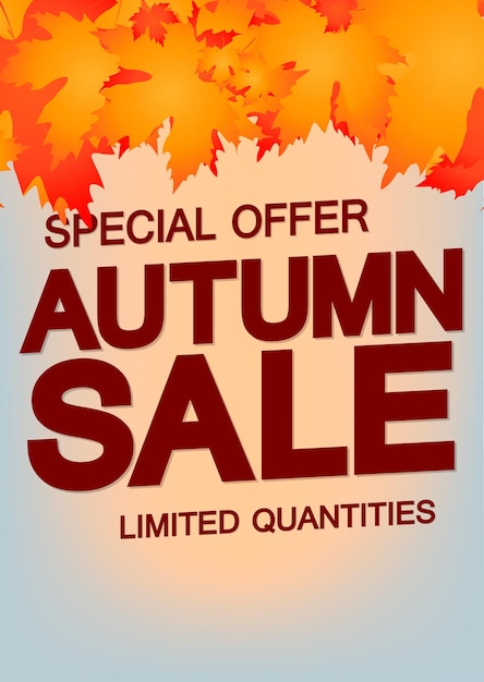 Autumn Sale discount poster design template store offer banner Season shopping