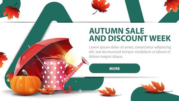 Autumn sale and discounts week, modern discount banner