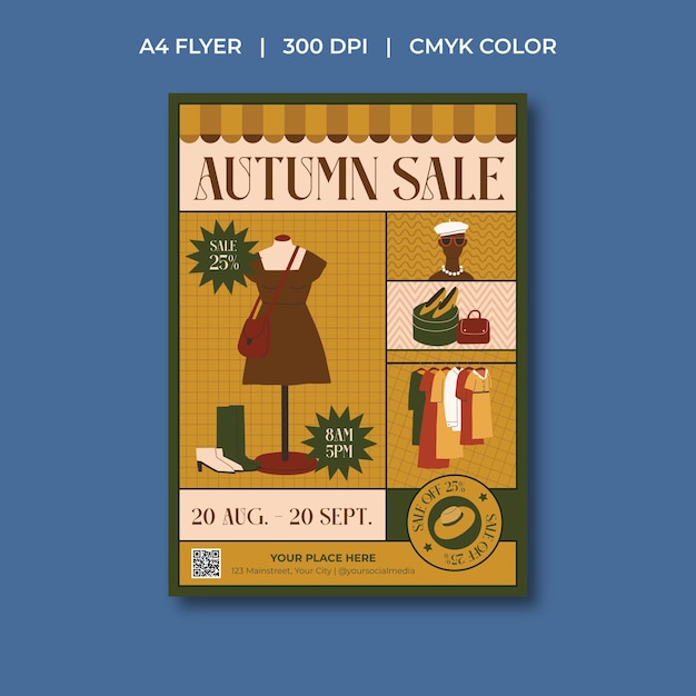 Vector autumn sale flyer