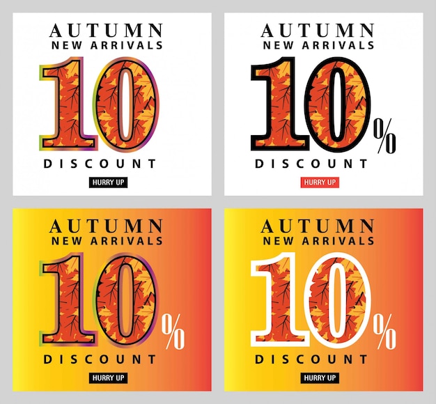 Offerta di vendita autunno carta e set di etichette