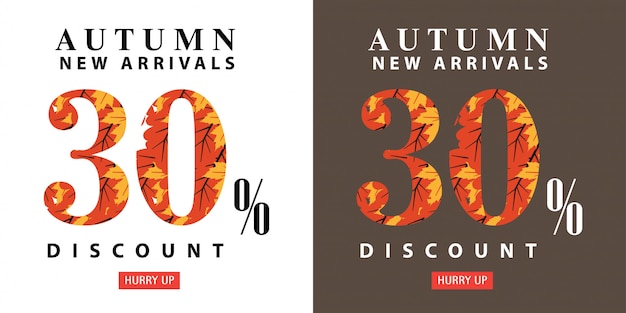 Autumn sale interest offer card set 