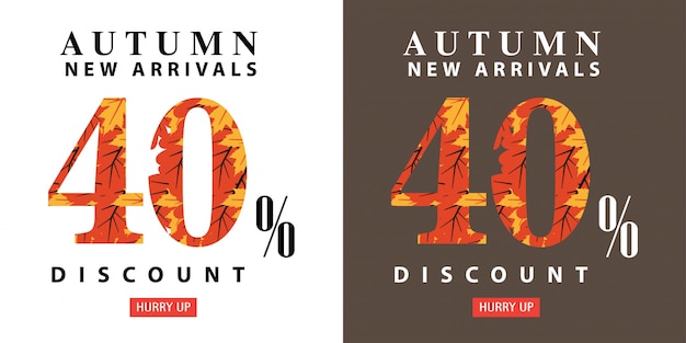 Autumn sale interest offer card set 