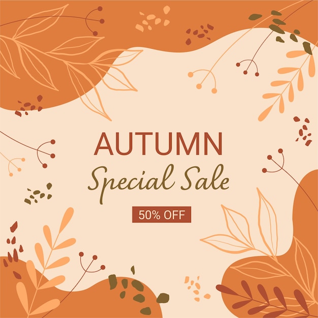 Vector autumn sale poster, banner or flyer