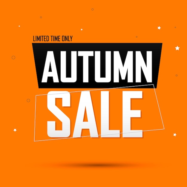 Autumn sale poster design template or banner for shop and online store vector illustration