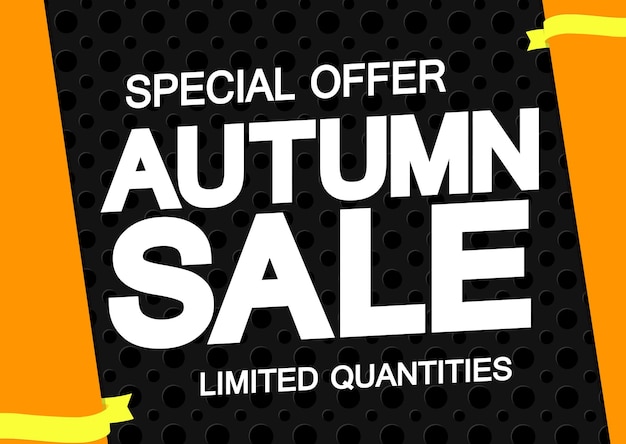 Autumn Sale poster design template or banner for shop and online store vector illustration