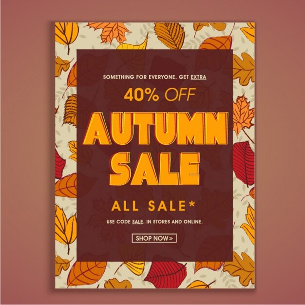 Vector autumn sale poster