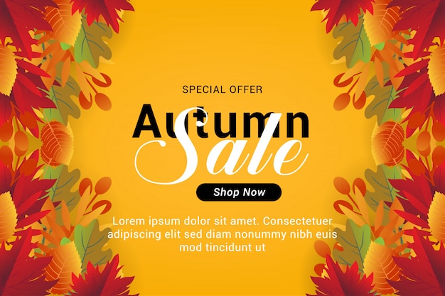 Vector autumn sale sale banner background