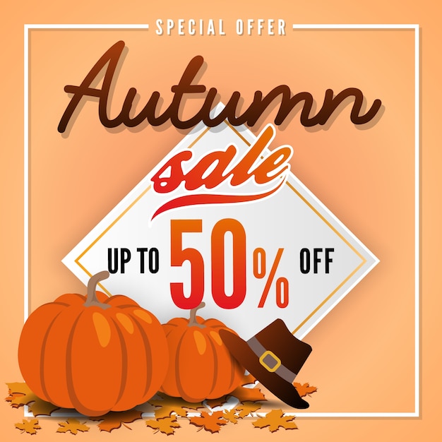 Vector autumn sale sbanner background design