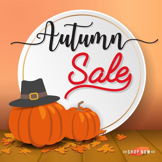 Vector autumn sale sbanner background design