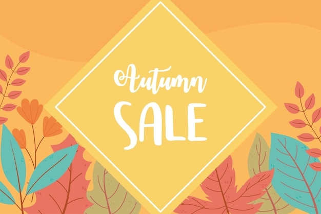 Autumn sale, season banner promotion.