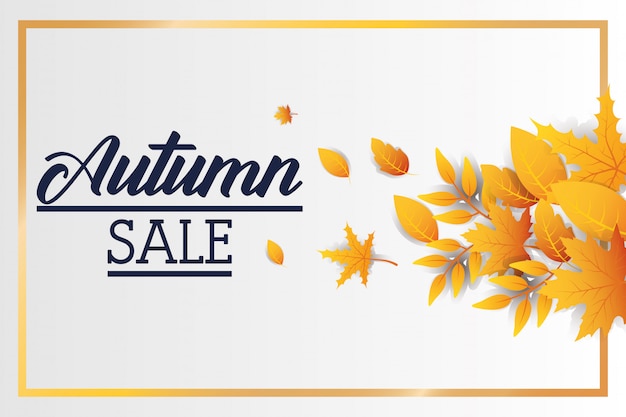 Autumn sale seasonal label icon