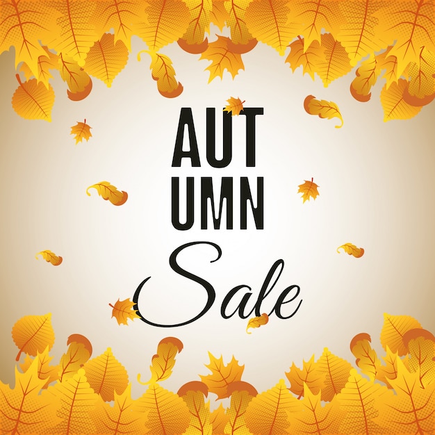 Vector autumn sale seasonal label icon