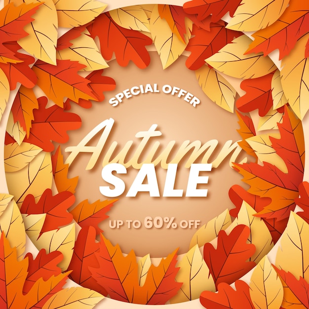 Autumn sale social media and instagram post templates