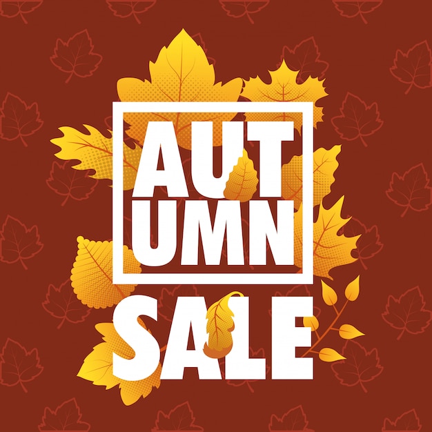 Vector autumn sale square label