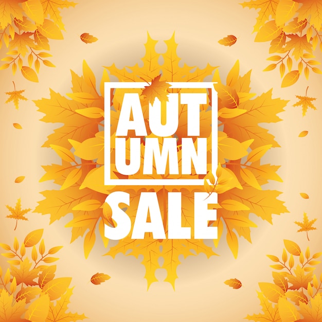 Autumn sale square label